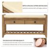 Shoe Rack With Cushioned Seat And Drawers Multipurpose Entryway Storage Bench - Old Pine - Image 5