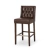Modern Minimalist Metal Leg Bar Stool - Dark Brown - Image 6