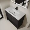Modern 36" Bathroom Vanity With Ceramic Sink And Soft Closing Doors - Dark Oak - Image 7