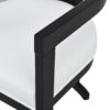 Stylish Indoor Upholstered Wood Dining Chair (Set of 2) With Rubberwood Frame - White / Black - Image 14