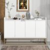 Modern Sideboard Elegant Buffet Cabinet With Large Storage Space For Dining Room, Entryway - White - Image 2