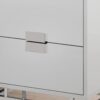 Accent Side Table, 2 Storage Drawer, Glossy Contemporary And Modern - White - Image 2