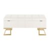 Midas - Contemporary / Glam Storage Bench - Gold / White - Image 5