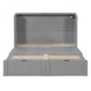 Full Size Murphy Bed With Drawer And A Set Of Sockets & USB Ports, Pulley Structure Design - Gray - Image 2