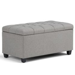 Sienna - Storage Ottoman Bench - Dove Gray