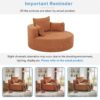 360° Swivel Chair Accent Barrel Chair Swivel Round Sofa Chair With 3 Removable Pillows For Living Room, Office And Hotel - Orange Red - Image 8