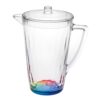Rainbow Design Unbreakable Plastic Water Pitcher With Lid And Spout, 2.5 Quarts - Clear - Image 2