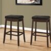 Bar Stool, Bar Height, Saddle Seat, Transitional (Set of 2) - Espresso - Image 3