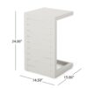 Aluminum Outdoor Side Table, C Shaped End Table, Outside Small Table For Patio - White - Image 6