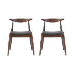 Candescent - Dining Chair With Curved Back And Wood Frame (Set of 2) - Charcoal