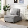 Stylish Folding Ottoman Sofa Bed With Multifunctional Design - Gray - Image 5