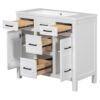 Bathroom Vanity Cabinet With Resin Integrated Sink 4 Drawers, 2 Doors - White - Image 18