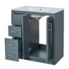 Bathroom Vanity With Ceramic Sink Combo, Frame Bathroom Storage Cabinet, Freestanding Vanity Set With 3 Drawers & Soft Closing Doors - Blue - Image 13