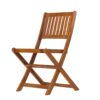 3 Piece Acacia Bistro Set, Folding Patio Furniture For Garden Backyard Balcony Porch With 1 Coffee Table And 2 Foldable Chairs - Light Brown - Image 9