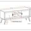 Draper - Mid Century Low TV Media Stand - Teak Brown - Image 2