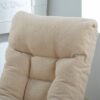 Japanese Style Single Reclining Sofa Chair With Adjustable Features Cotton For Balcony And Leisure - White - Image 8