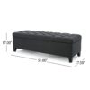 Glouster - Contemporary Storage Ottoman With Button Tufted Diamond Stitching - Dark Gray - Image 5