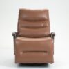 Swivel Rocker Recliner Power Glider Chair With Solid Wood Armrests, Extra Wide Reclining Sofa Chair Upholstered Faux Leather Living Room Single Sofa - Orange - Image 20