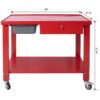 Transmission Teardown Work Station 1 / 2 Ton Capacity Sloping Drain Table Locking Drawer Removable Drain Basin Full-Width Lower Shelf Four 4" Caster Wheels - Red - Image 18