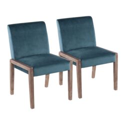 Carmen - Contemporary Chair (Set of 2) - Teal / White Washed