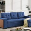3 Piece Upholstered Sleeper Sofa - Blue - Image 16