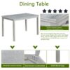 5 Pieces Wooden Dining Table Set, Kitchen Table Set With A Rectangular Table And 4 Upholstered Chairs - Silver Gray - Image 7