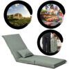 Foldable Portable Camping Chair With Carry Bag 14 Position Adjustable Recliner For Adults Cotton & Metal Frame For Outdoor Travel, Picnic, Or BBQ - Light Green - Image 4
