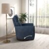 Carson - Swivel Glider Suede Recliner Chair - Midnight Blue - Image 12