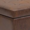 Shay - Mid Century Small Coffee Table Storage Ottoman - Distressed Chestnut Brown - Image 6