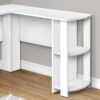 Computer Desk, Home Office, Corner, Storage Shelves, L Shape, Laptop, Contemporary & Modern - White - Image 2