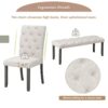 Farmhouse Dining Table Set 6 Piece Wood Table, Upholstered Chairs & Bench - Gray - Image 8