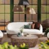 Willow - Upholstered Woven Patio Deep Seating Sofa, Wicker Frame - Wheat Beige / Golden Brown - Image 7