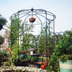 Metal Garden Arch Iron Garden Arbors Gazebo Dia High Birdcage Shape Pergola Pavilion For Wedding Ceremony Outdoor - Black