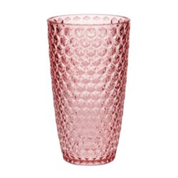 Leading Ware Diamond Cut Acrylic Glasses Drinking (Set of 4), 19Oz, Bpa Free - Pink