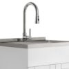 Shaker - Modern, Wide Laundry Cabinet With Faucet And Stainless Steel Sink - White - Image 4