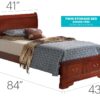 Louis Phillipe - Twin Storage Modern Bed - Cherry - Image 6