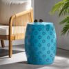 Soleil - Barrel Shaped Side Table - Blue - Image 2