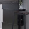Home Bar Table With Wine Glass Compartment And Three Shelves - Distressed Gray / Black - Image 3