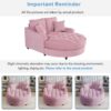 Modern Chaise Lounge Sofa Bed Upholstered Sofa Couch With Tufted Seat And Detachable Pillows For Living Room - Pink - Image 7