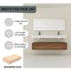Modern Wall Mounted Bathroom Vanity With Dual Resin Sink And Soft Close Drawers - Brown Ebony - Image 7