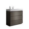 Alice - 36" Bathroom Vanity With Sink, Large Storage Freestanding Bathroom Vanity For Modern Bathroom, One-Piece Sink Basin Without Drain And Faucet - Gray / White - Image 4
