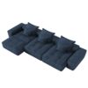 Modern Oversized Modular Sectional Sofa, Sparkling Chenille Soft Cushion Sofa With 6 Pillows, 6 Pieces Diy Combination Tufted Sofa, No Assembly Required - Blue - Image 22
