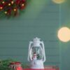Christmas Plastic / Resin Lantern With Snowman & Tree LED / Water Spinning / 6 Hours Timer, 3*AA Batteries Required - White / Multi - Image 3