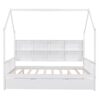 Full Size House Bed With Trundle, Kids Bed With Shelf - White - Image 10