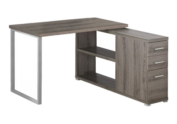 Computer Desk, Home Office, Corner, Left, Right Set - Up, Storage Drawers, L Shape, Laptop, Contemporary & Modern - Taupe