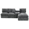 Cloud Sectional Sofa Upholstered Sofa Couch With Double-Layer Cushion And Side Pockets, Free Combined Sectional Sofa Full Compressed Sofa For Living Room - Gray - Image 15