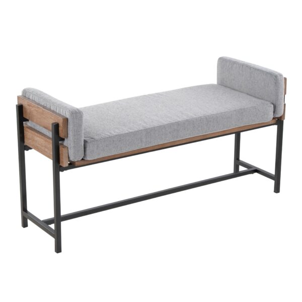 Kari - Farmhouse Bench - Black / Brown / Light Gray