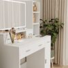 40.95" Newly Designed Smart Mirror Dressing Table With Drawers And Storage Cabinet, Dressing Table With Dressing Pad For Bedroom, Dressing Room - White - Image 10