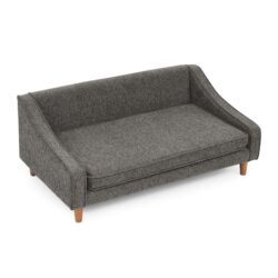 Durable Elevated Dog Sofa Bed With Modern Irregular Armrest Design Comfortable Soft Pet Sofa Dark - Dark Gray