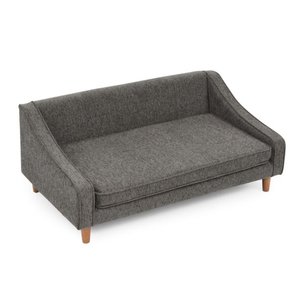 Durable Elevated Dog Sofa Bed With Modern Irregular Armrest Design Comfortable Soft Pet Sofa Dark - Dark Gray